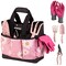 5PCS Gardening Tools, Aluminum Heavy Duty Garden Tool Set with Bag, Ideal Gardening Gifts for Women-Pink Ribbon
